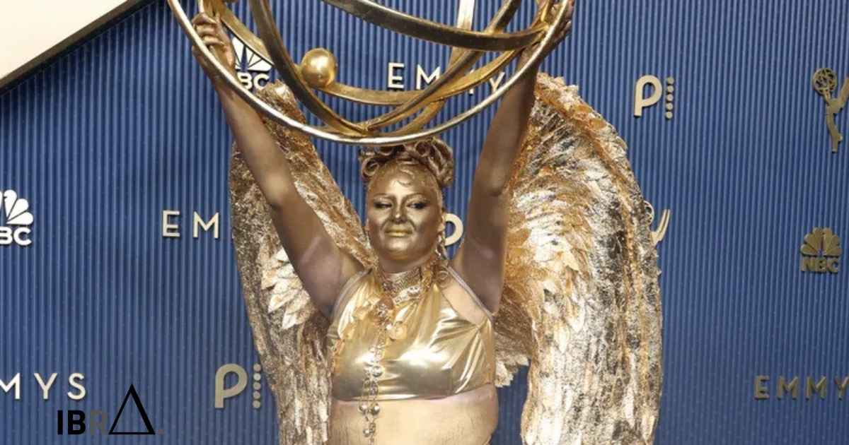 Meg Stalter turned herself into a walking Emmy statuette—and it said everything about how she sees awards